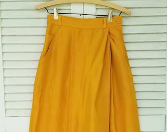NOS/ Saffron Silk Gaucho Skirt Pants Culottes Skort Boho Pants/Pat Argenti