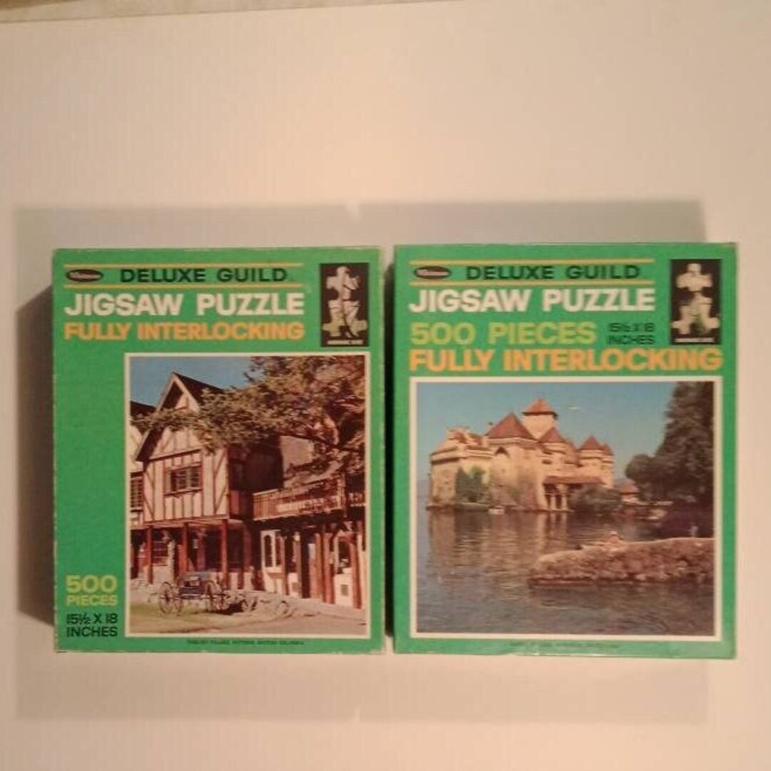 Vintage Whitman Jigsaw Puzzles/500 Pieces/15 1/2 X 18/english Village