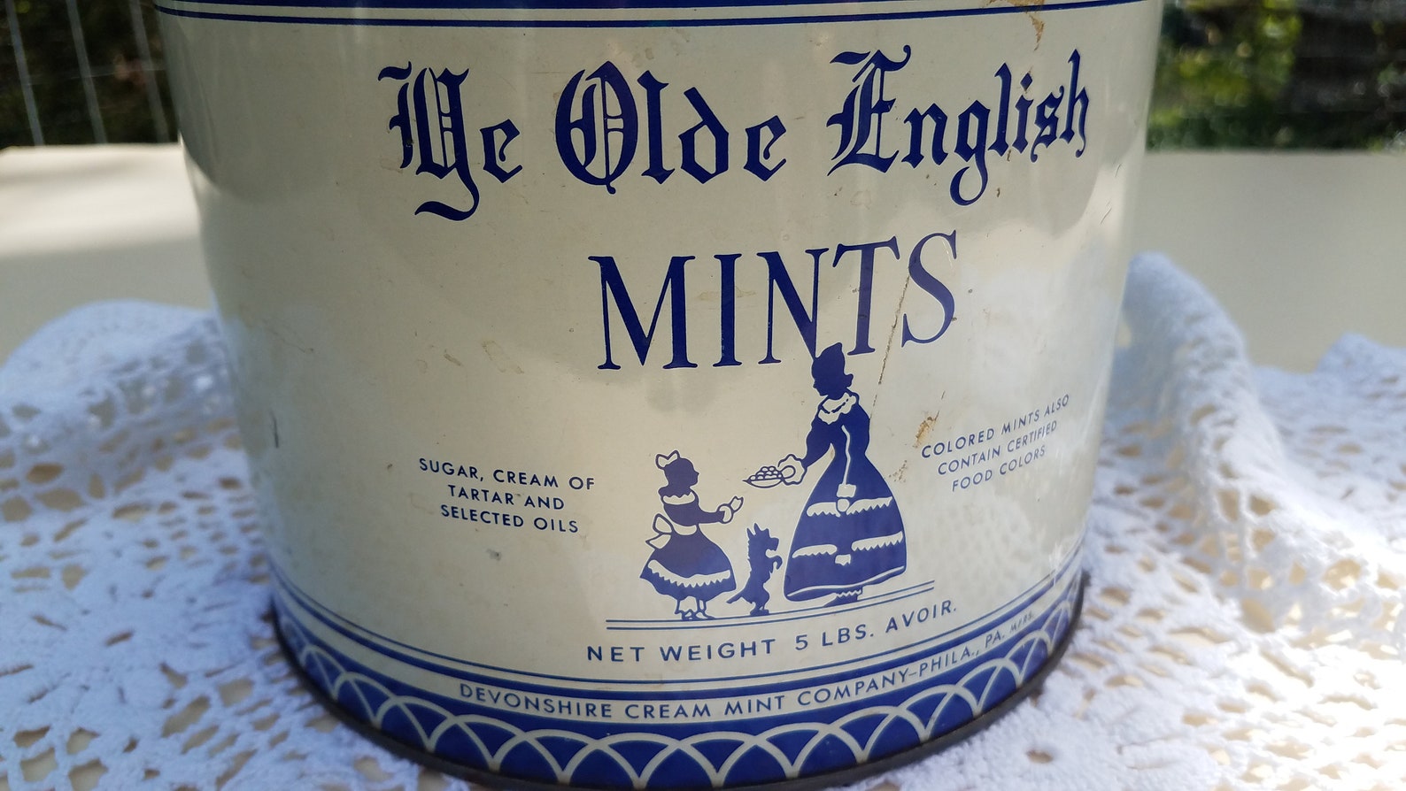 Ye Olde English Mints Tin/1970's/Farmhouse Kitchen/Retro Etsy