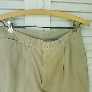 NOS/Brooks Brothers Chinos/High Waist Trousers/Khaki Pleated Pants/ Vintge CottonPants/Wide Leg Pants/Women&#39;s 14Petite