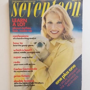 Seventeen Magazine/February 1973/Sally Struthers/Cicely Tyson/Carlos Castaneda/Handwriting Analysis/Newlyweds First Place/Suits/Skin Care