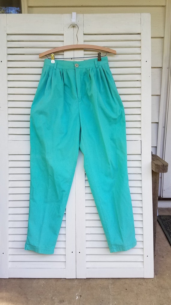 High Waist Pleated Pants/NOS/Via Satellite/Cotton