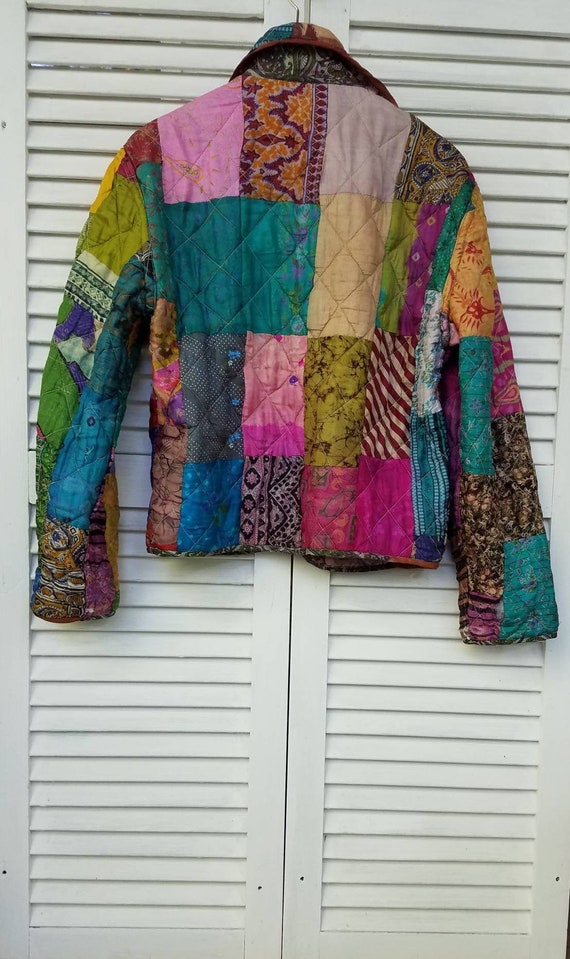 Silk Kimono Patchwork Jacket/Coat of Many Colors/Q