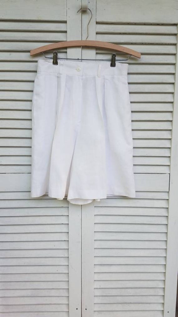NOS Linen High Waist Pleated Shorts/Ann Tijan for… - image 1