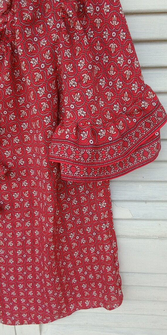 Max Studio Top/Size Small/Peasant Blouse/Red Flor… - image 9