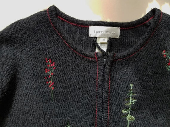 NWOT Susan Bristol Embroidered Cardigan/XL/Wool/Z… - image 6