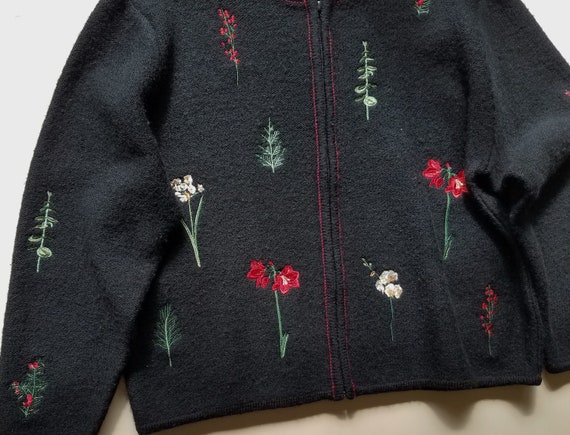 NWOT Susan Bristol Embroidered Cardigan/XL/Wool/Z… - image 3