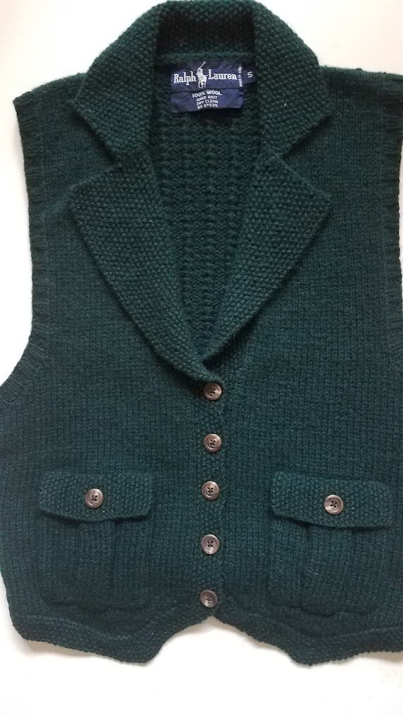 NWOT Vintage/Ralph Lauren Wool Vest/Hand Knit/Smal