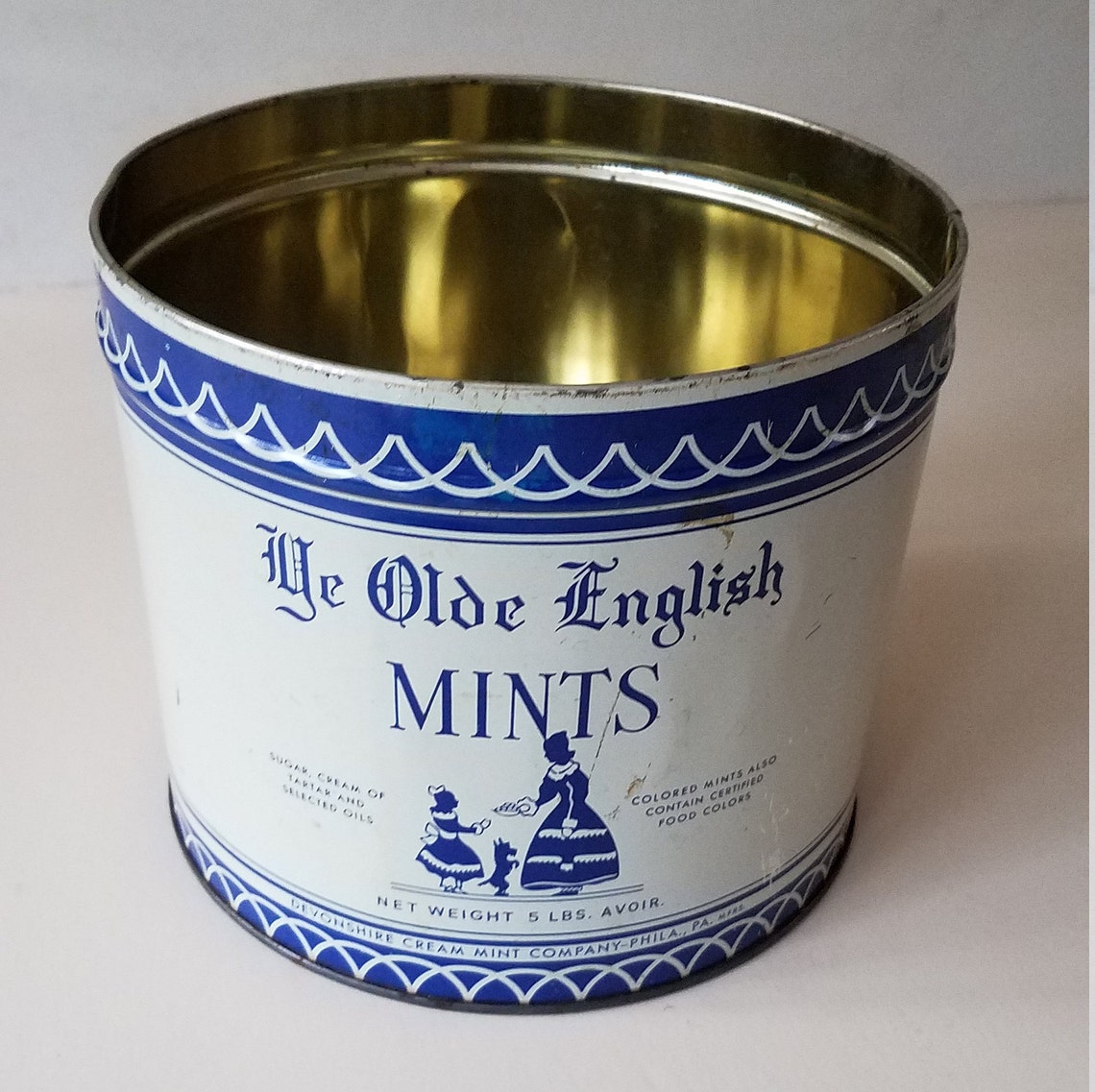Ye Olde English Mints Tin/1970's/Farmhouse Kitchen/Retro Etsy