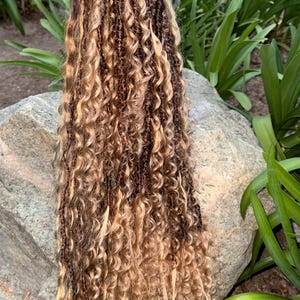 Blonde Goddess Locs with Human Hair Curls
