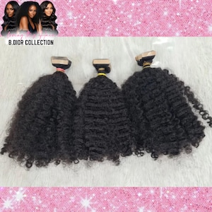 100% Raw Burmese Kinky Curly Tape Ins