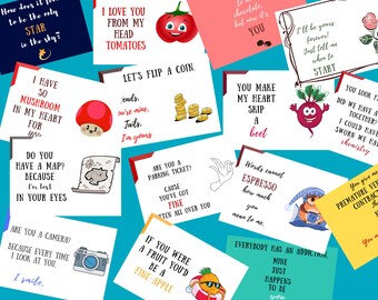 Cestash Printable Assorted Unique Love Notes | Romantic & Funny Cards Gifts For Couples | Set of 36 -2.5 x 3.5 Inches | Digital Download