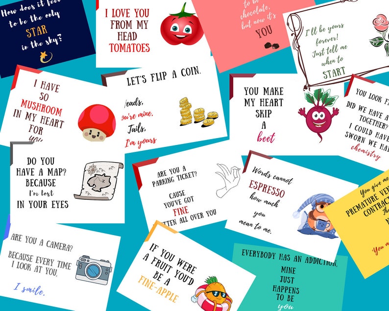 Printable Quirky Love Notes For Him Her Romantic Gifts For Etsy