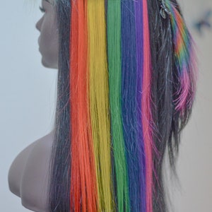 20" Tape-in Human Hair Extensions set of 7 or 5 pieces (Vibrant Rainbow or Pastel Goth)