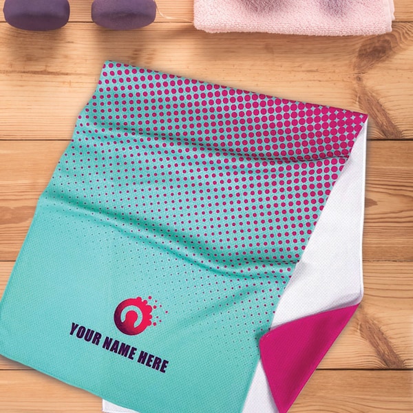 Personalized cooling towel, customized cooling towel,  dotted colling towel