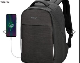 Laptop rugzak, Tigernu business travel laptops (max 15.6inch) rugzak met USB-oplaadpoort, waterbestendig, gratis verzending