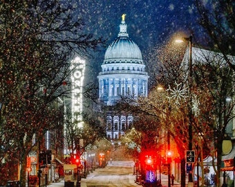 State Street Snowfall 1, Madison, WI