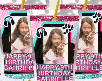 Dance Party Juice Labels - Teen Music Birthday Party - Music Party Favors - Capri Sun Labels - Teen Music Invite - Teen Party - Tik - Favors