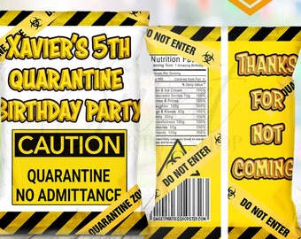 Quarantine Chip Bag - Quarantine Party - Quarantine Favor Bag - Quarantine - Quarantine Party Favors - Quarantine - Quarantine Invite