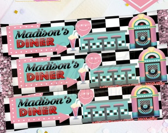 Retro Diner Airheads - Retro Party - Retro Candy Favors - Retro Decor - 50's Party - Grease Party - Juke Box - Retro Poodle Party - Taffy
