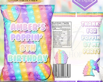 Pop It Chip Bag - Pop It Birthday Party - Pop It Favors - Fidget Party - Pop It Party - Pop It Decor - Pop It Toy - Pop It Gifts -Fidget Toy