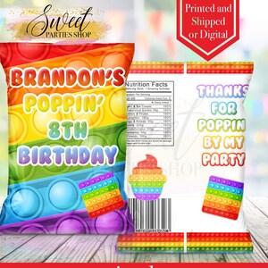 Pop It Chip Bag - Pop It Birthday Party - Pop It Favors - Fidget Party - Pop It Party - Pop It Decor - Pop It Toy - Pop It Gifts -Fidget Toy