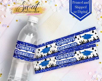 Graduation Water Bottle Labels - Graduation Party - Graduation Favors - Graduation Decor - Class of 2019 - Graduation Gift - Custom - Water