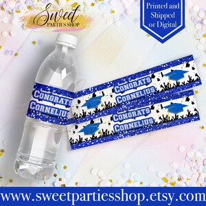 Graduation Water Bottle Labels - Graduation Party - Graduation Favors - Graduation Decor - Class of 2019 - Graduation Gift - Custom - Water