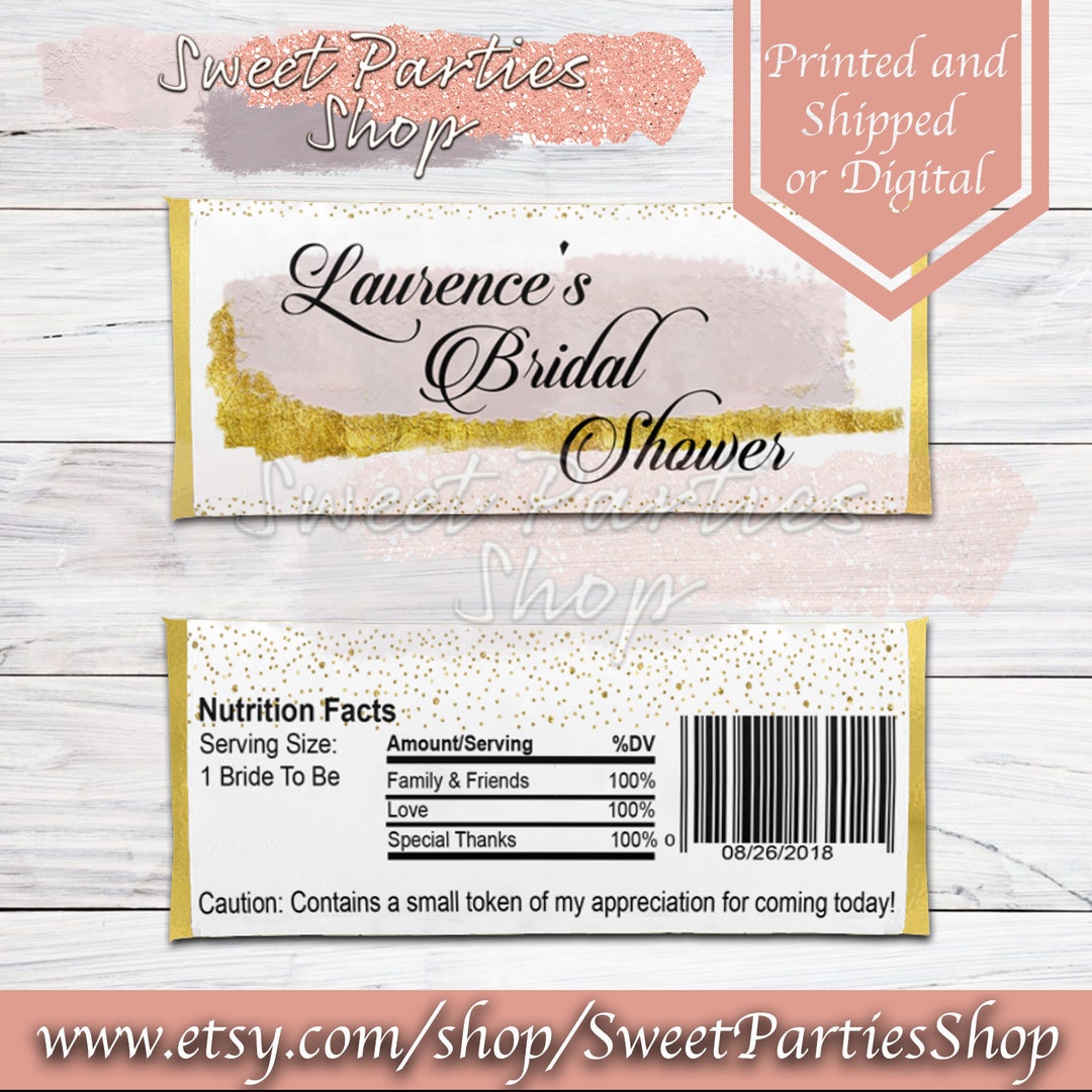 Bridal Candy Bar Wrapper - Hershey Bar Wrapper - Personalized Candy Bar ...