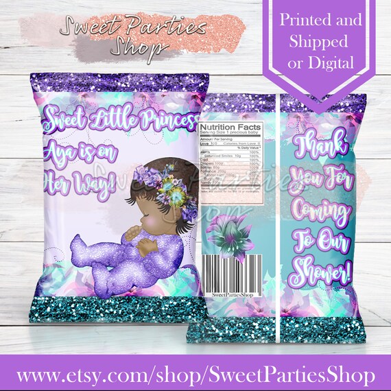 Purple Baby Chip Bag Purple Baby Favor Bag Baby Shower Etsy