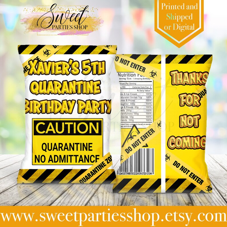 Quarantine Chip Bag Quarantine Party Quarantine Favor Bag Etsy