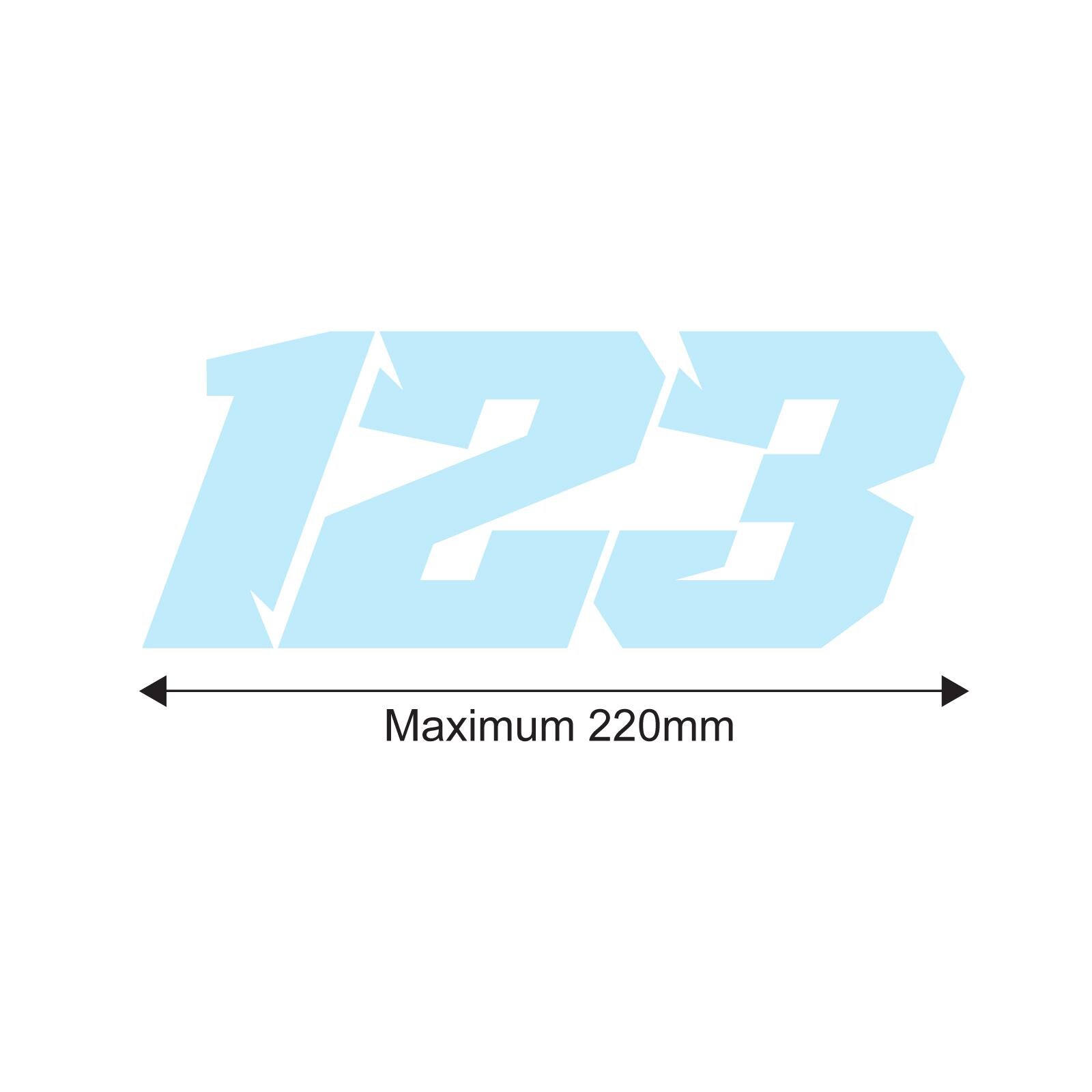 Racing Numbers X 3 Stickers, Karting MX Motocross Motorcycle Rally Race ...