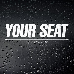 Custom Car Seat Name Vinyl Stickers - Personalised Car Van Campervan Bike