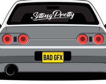 Sitting Pretty Windscreen Visor Sticker - Large JDM Sticker Decal Rat Look Euro Dub JDM Drift Stance