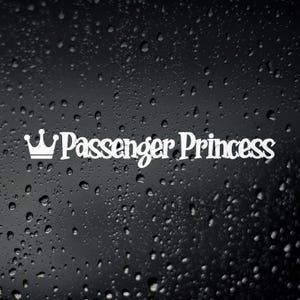 Passenger Princess Car Decal: Sun Visor Mirror Vinyl Sticker