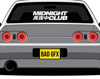 ミッドナイトクラブ ウィンドスクリーンバイザーステッカー - 大型 JDM