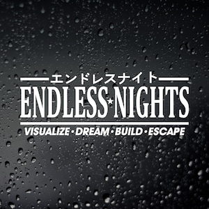 Endless Nights JDM Car Sticker: Japanese Kanji Vinyl Decal