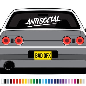 Antisocial Windscreen Visor Sticker - JDM Decal (595mm x 202mm)