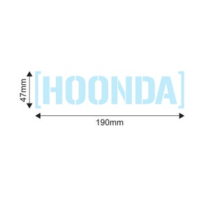Funny "Hoonda" Vinyl Bumper Sticker - Hoonigan Style Parody Decal, Glossy Black, 3-Year Warranty