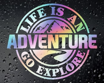 2x Sun Mountains Surf Wave Sticker Vinyl Decal - Campervan Caravan Van Adventure - UK Made