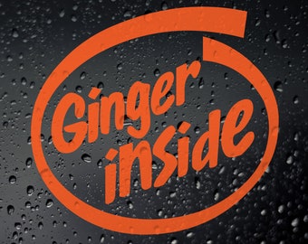 Ginger Inside Funny Car Window Sticker - JDM Jap Campervan Off Road Rat Look