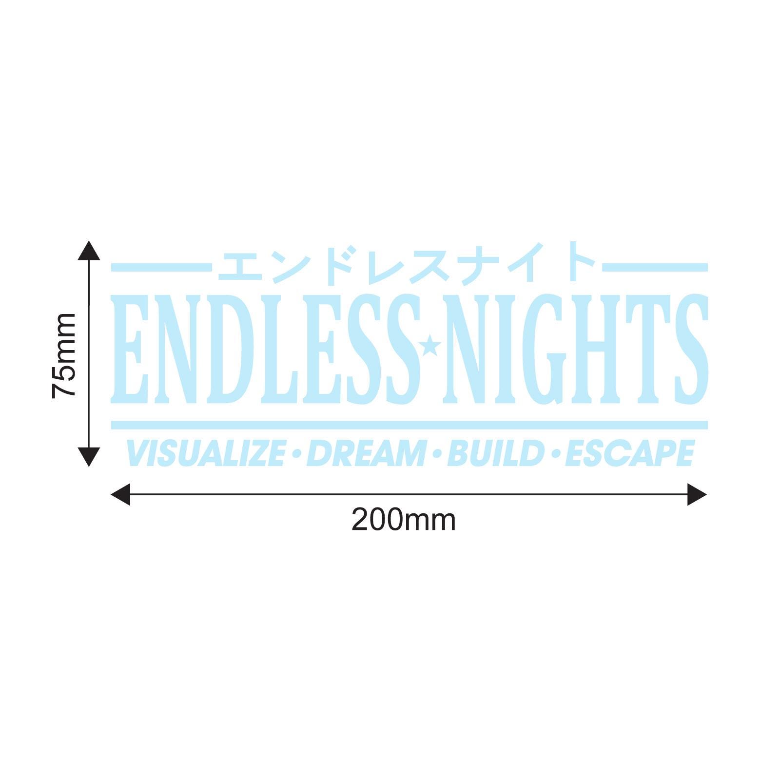 Endless Nights JDM Car Sticker: Japanese Kanji Vinyl Decal - Etsy