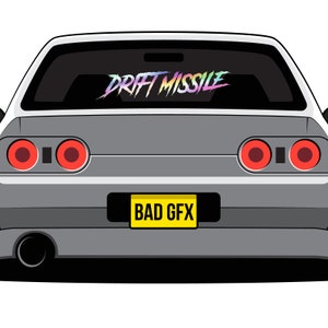 ドリフトミサイル オイルスリック ウィンドスクリーンステッカー：JDMカービニールデカール（128 mm x 590 mm）