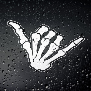 Shaka Skeleton Hand Car Sticker - Decal Window Sticker Campervan Surf Surfing Skater Vanlife