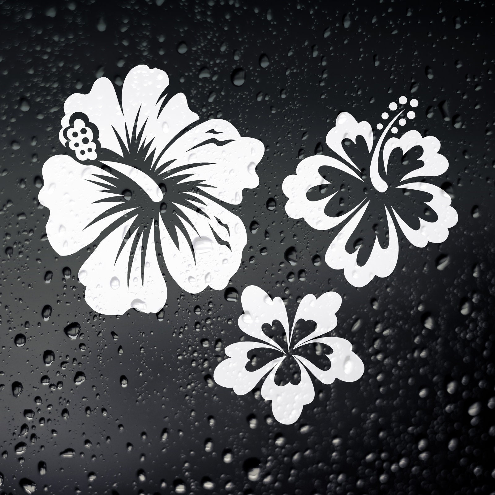 Hibiscus Flower Vinyl Sticker – 6x5 Inch Bumper Decal For Car Van Camper – UK Made