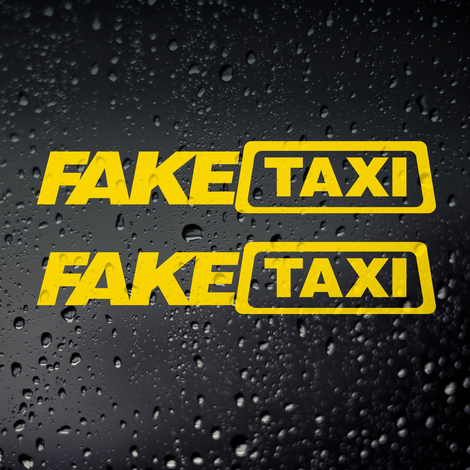 Fake Taxi Car Sticker x 2 - JDM Drift Campervan Euro DUB Rat Look Sta…