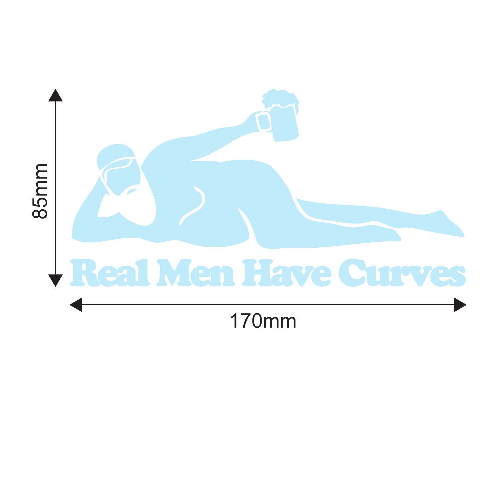 Real Men Have Curves Funny Sticker, Vinyl Decal Car Van Bumper Window ...