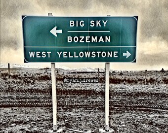 Montana Art | Bozeman | Yellowstone | Big Sky | Street Sign