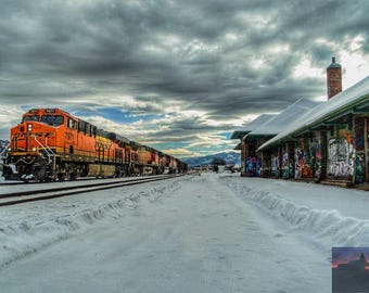Railroad Landscape | Artwork Railroad | Train Photography | Bozeman Montana