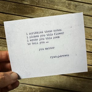 Poema impreso / Tú importas / Recordatorio positivo / Regalo de salud mental / Cita inspiradora
